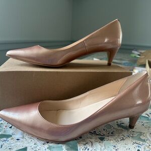 Cole Haan Rose Gold Kitten Heels Elegant Design